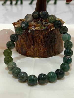 Natural Moss Agate Beads Bracelet