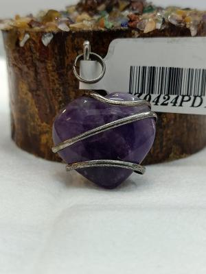 Natural Heart Shape Amethyst Pendant